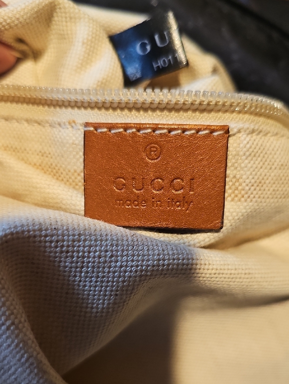 Gucci GG Nylon Tote Black with Brown Leather Handles - Picture 12 of 12